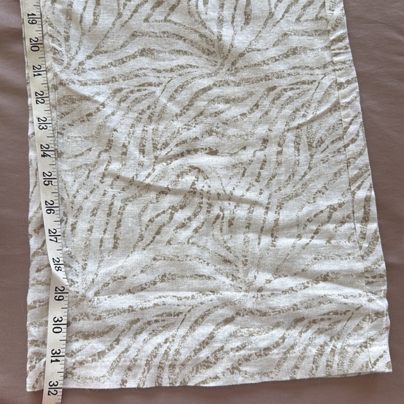 New Directions Wide Leg Linen Pants Desert Sage Tiger Print Ring Belt Detail - Picture 3 of 10